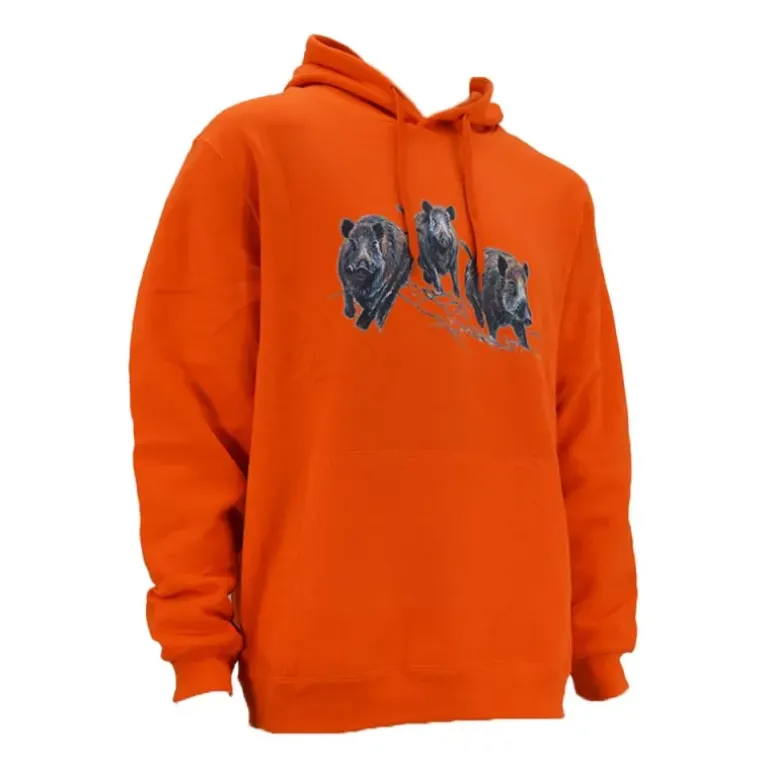 Sweat à capuche orange sangliers Bartavel Taille M à 3XL