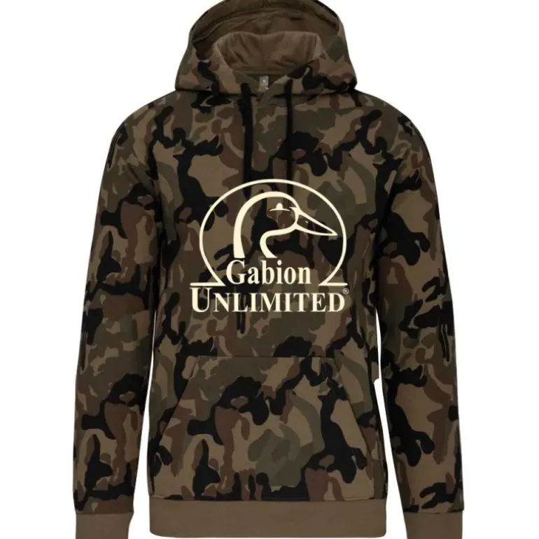 Sweat capuche camo Woodland 80% coton 280g poche ventrale