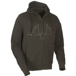 Sweat capuche Ultra full zip coton sérigraphié vert kaki S à 2XL