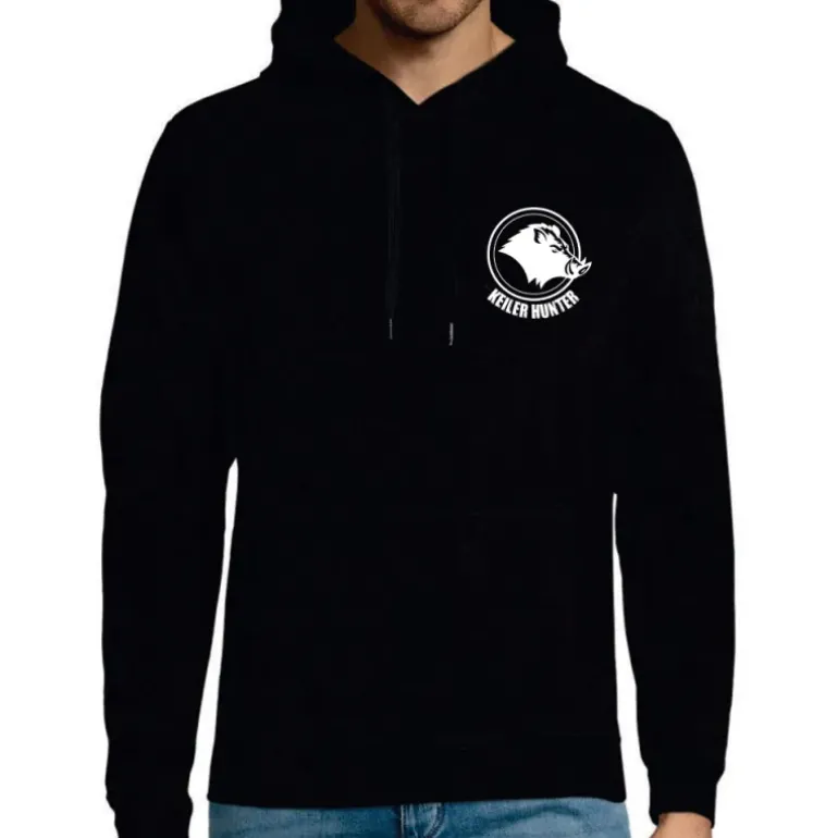 Sweat Keiler Hunter noir capuche coton logo 2