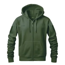 Sweat Militaire Spider Homme - Vert - Manches Longues - Capuche - DCA France