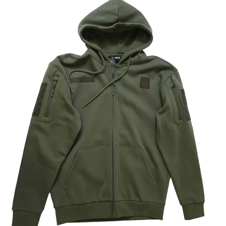 Sweat Militaire Spider Homme - Vert - Manches Longues - Capuche - DCA France