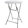 Table de bar ronde blanche Diamètre 80 cm - Hauteur 80 cm - Pliable