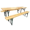 Table Extérieure en Pin Massif 177 cm avec 2 Bancs Bois / métal