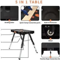 Établi 5 en 1 multifonction atelier bricolage DIY compact