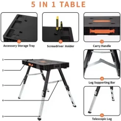 Établi 5 en 1 multifonction atelier bricolage DIY compact