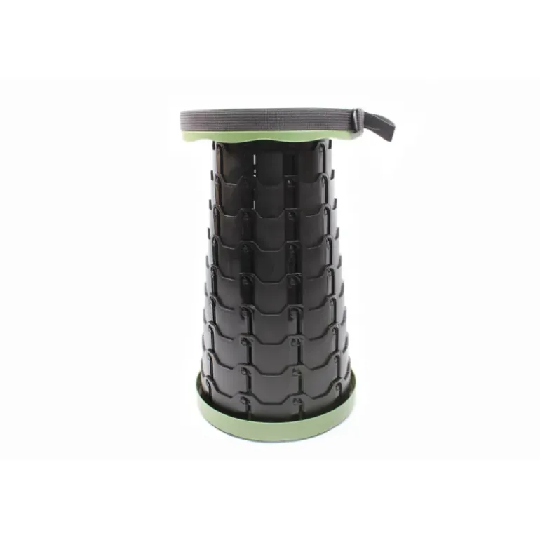 Tabouret télescopique kaki et noir réglable en hauteur de 6 à 45 cm