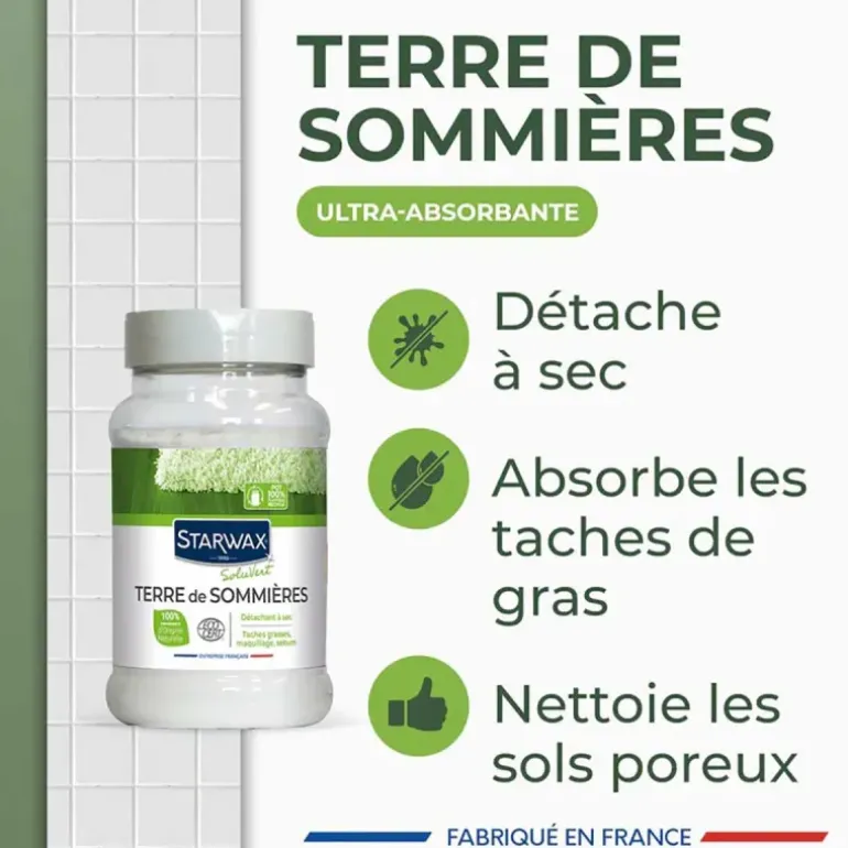 Terre de Sommières Naturelle 200g - Détachant Multi-Supports Éco-Certifié