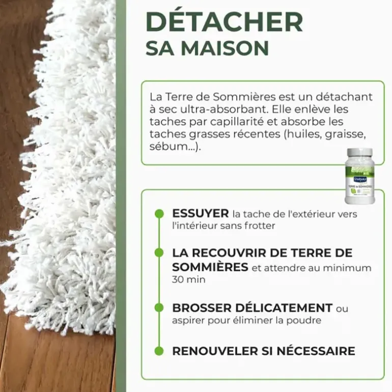Terre de Sommières Naturelle 200g - Détachant Multi-Supports Éco-Certifié