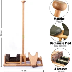 Tire-Bottes avec Brosses de Nettoyage Polypropylène - Hauteur 90 cm