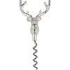 Tire-bouchon cerf en métal zinc argenté 14cm 180g
