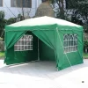 Tonnelle pliante 3x4 m en acier verte avec parois latérales