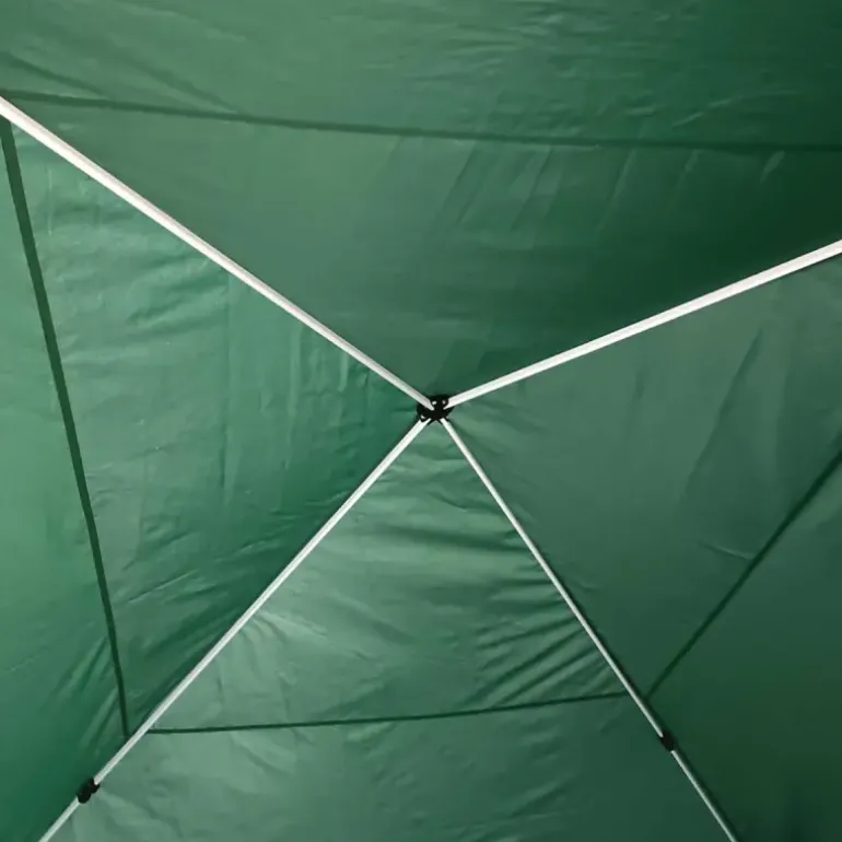 Tonnelle pliante 3x4 m en acier verte avec parois latérales