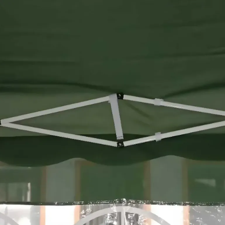Tonnelle pliante 3x4 m en acier verte avec parois latérales