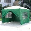 Tonnelle pliante 3x3 m en acier vert avec parois latérales