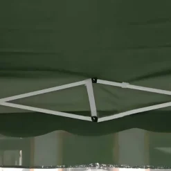 Tonnelle pliante 3x3 m en acier vert avec parois latérales