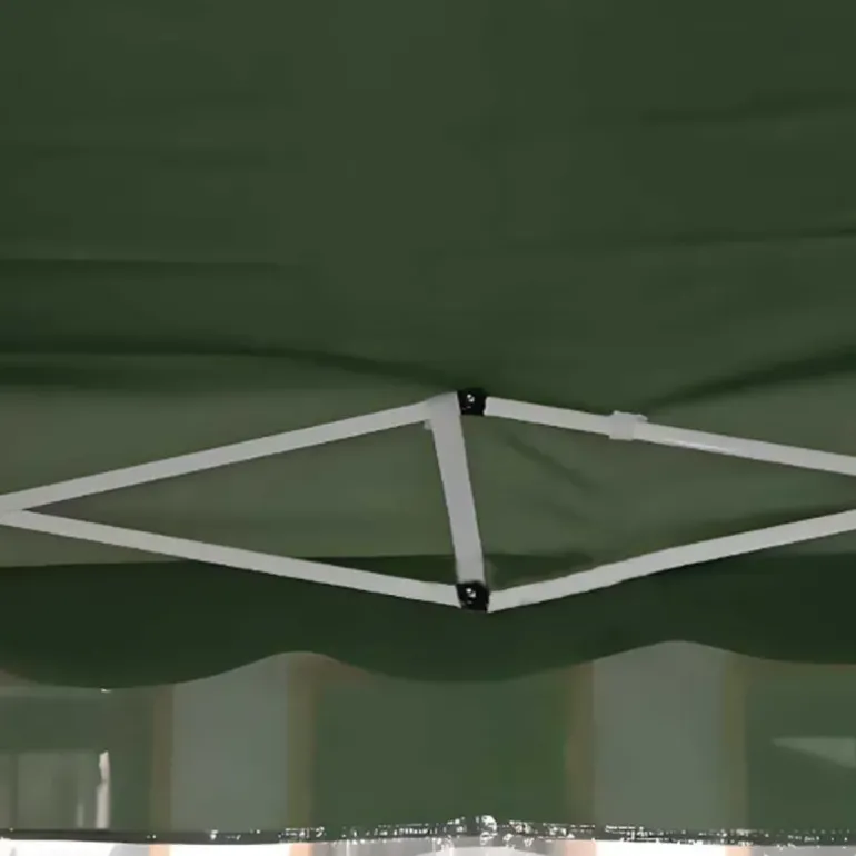 Tonnelle pliante 3x3 m en acier vert avec parois latérales