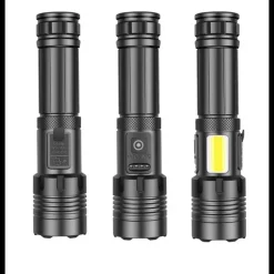 Torche Bright 2000 lumens 3 niveaux d'intensité, en alliage d'alu