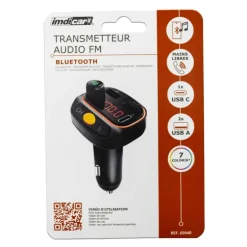 Transmetteur FM Bluetooth Auto USB Appels Musique Smartphone