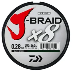 Tresse Daiwa X8 Vert 8 brins ultra-résistante carnassiers