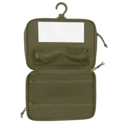 Trousse de toilette verte en polyester déperlant avec miroir amovible - DCA France