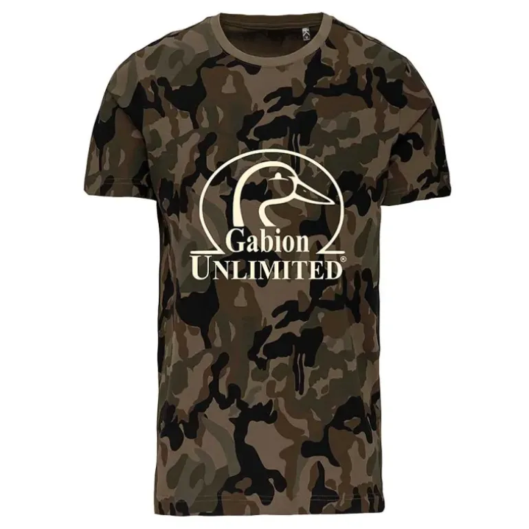 T-shirt camo Woodland 100% coton 145g coupe droite