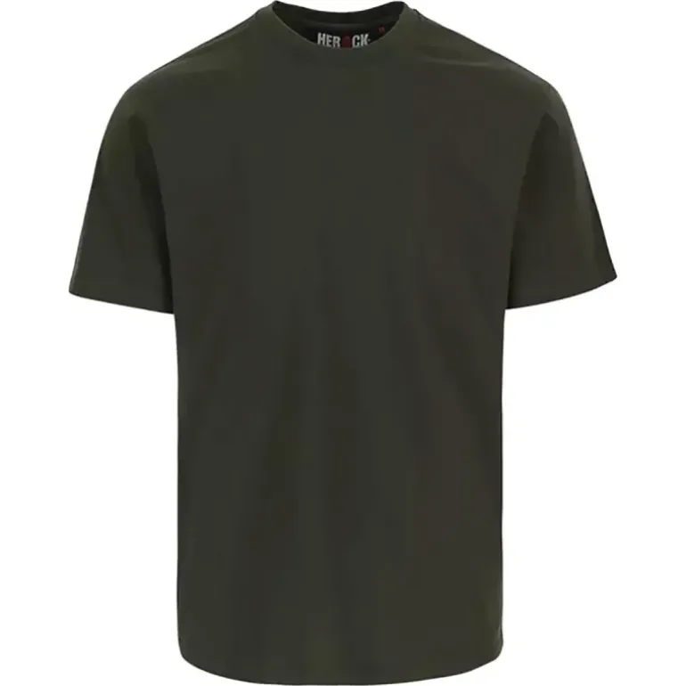 T-shirt manches courtes Herock® Homme - Col rond - Kaki - 100% coton 190 g/m²