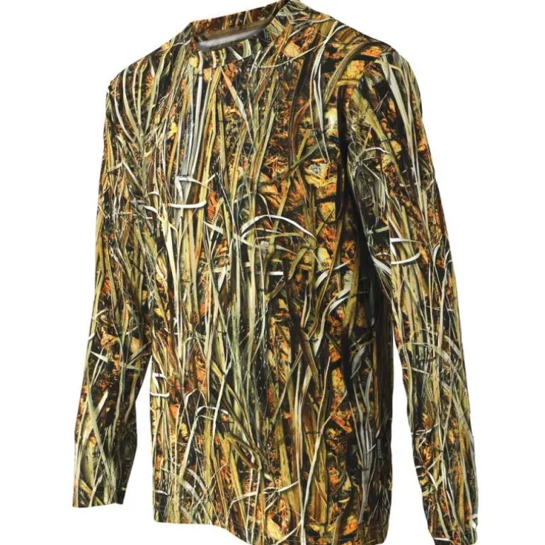 T-shirt manches longues Ghost Camo roseaux Wet polyester alvéolé