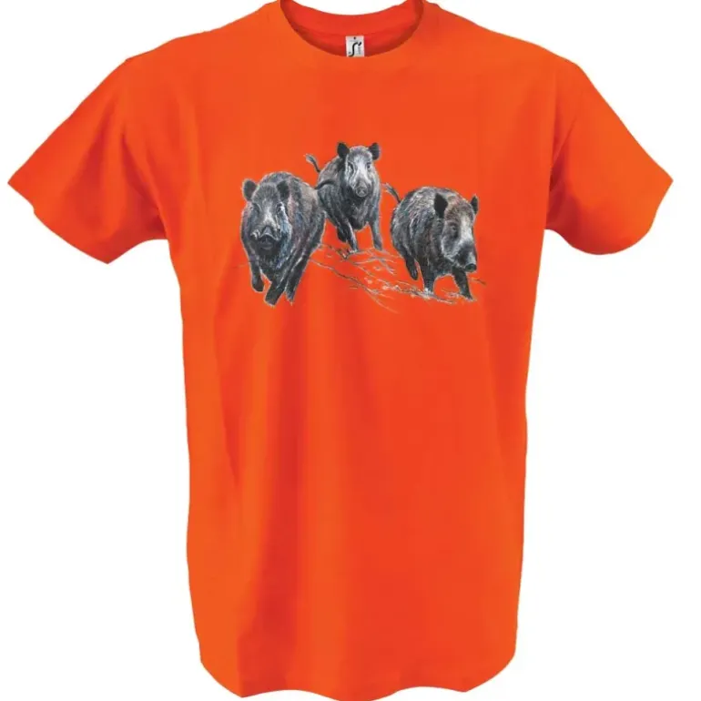T-shirt orange sangliers Bartavel®