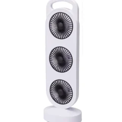Ventilateur de table rechargeable 3 sorties - Blanc 3W