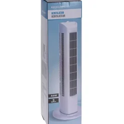 Ventilateur tour pivotant 45W - 80 cm - 3 vitesses - Blanc