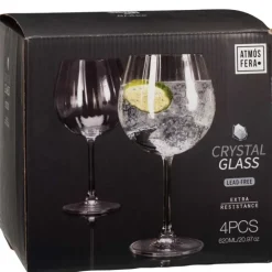 Verre gin tonic cristal 620ml - Set 4 pièces 85x85x210mm