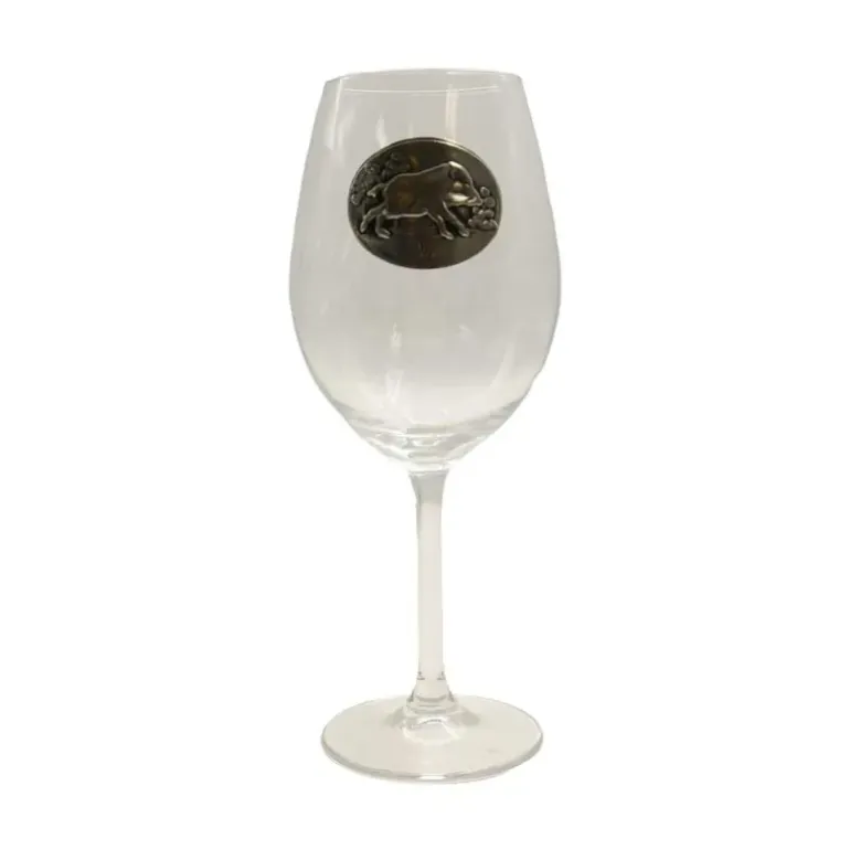 Verres à vin 360 ml décor étain relief de gibiers 6 pièces