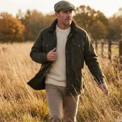 Veste cirée 1919 isolation thermique coton ciré vert kaki S à 3XL