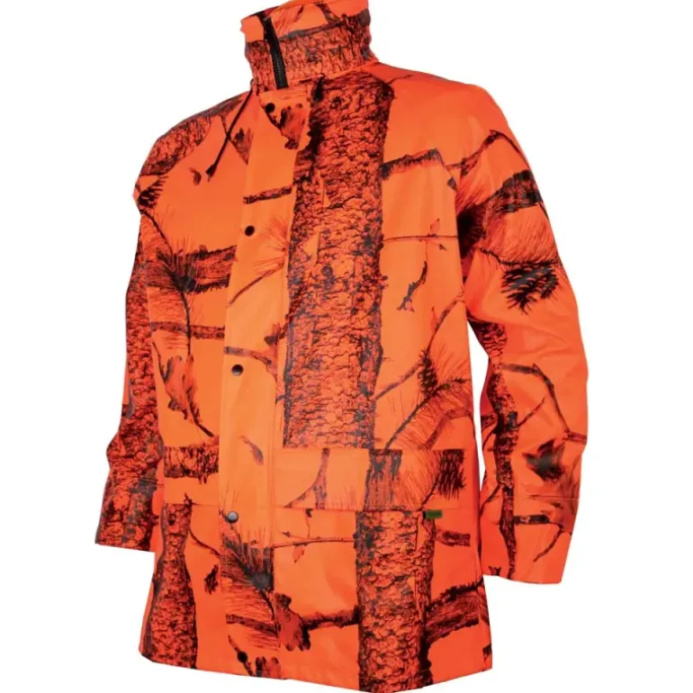 Veste de pluie Treeland étanche camo orange blaze M à 4XL