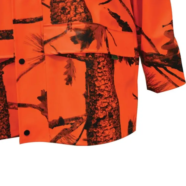 Veste de pluie Treeland étanche camo orange blaze M à 4XL