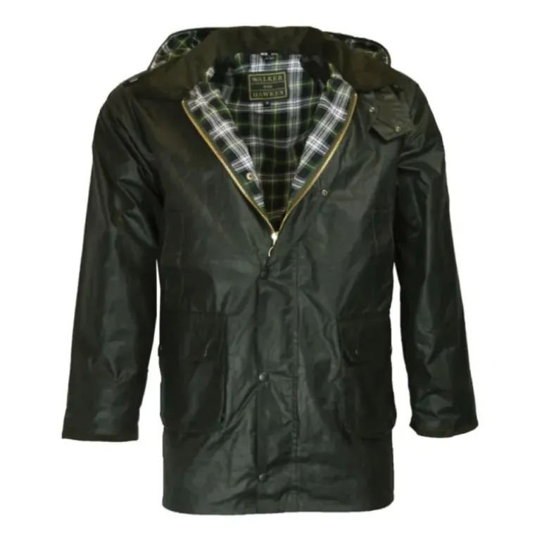 Veste Walker and Hawkes Poacher Vert Coton Ciré – style anglais